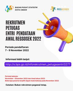 Informasi Petugas Entri Data Pendataan Awal Registrasi Sosial Ekonomi 2022